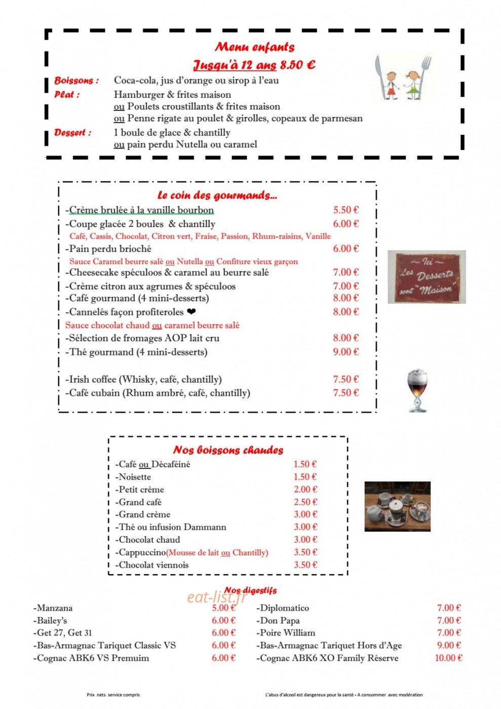 Ô Petit Bistrot — carte page 2