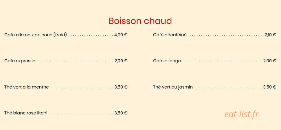 Bistrot Chinois — carte page 11