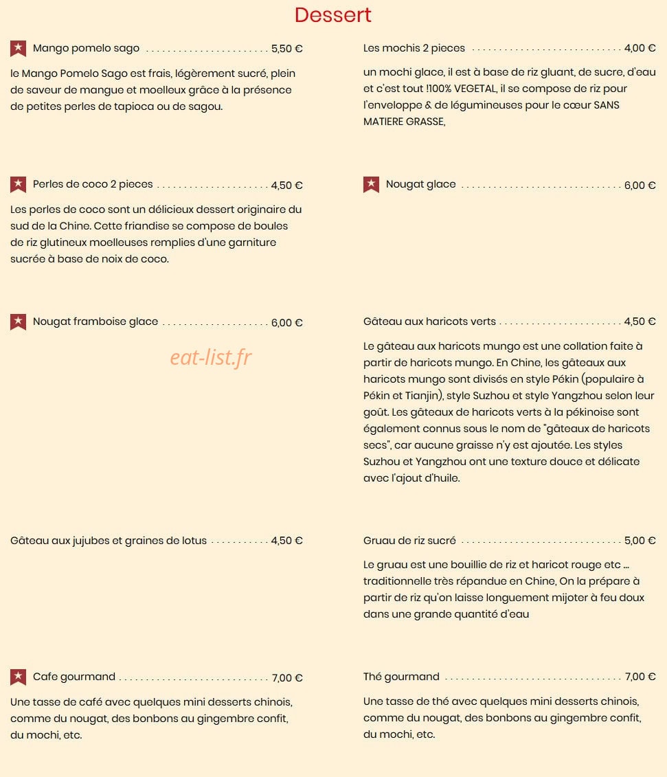 Bistrot Chinois — carte page 7