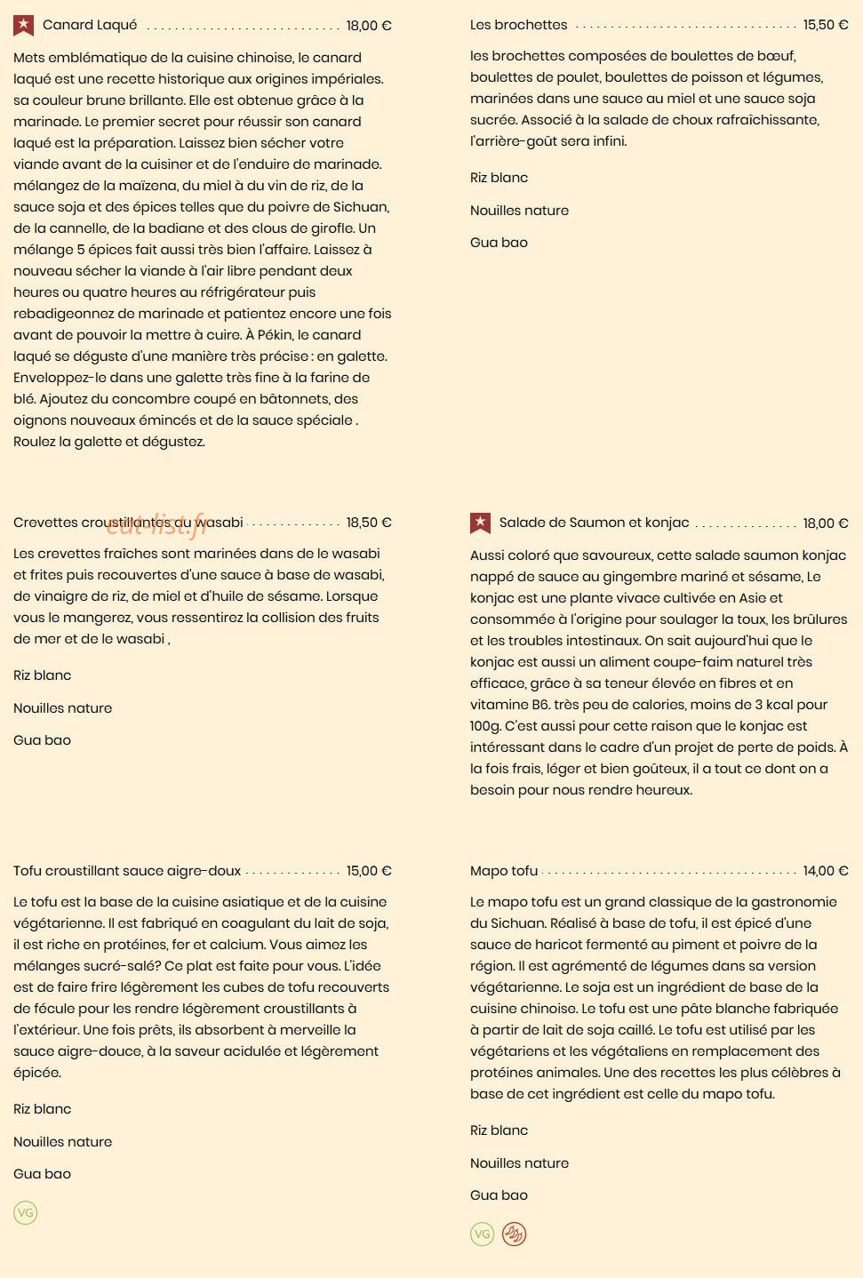 Bistrot Chinois — carte page 5