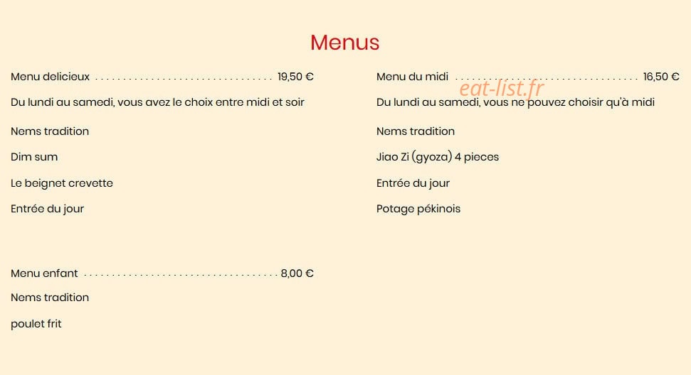Bistrot Chinois — carte page 8