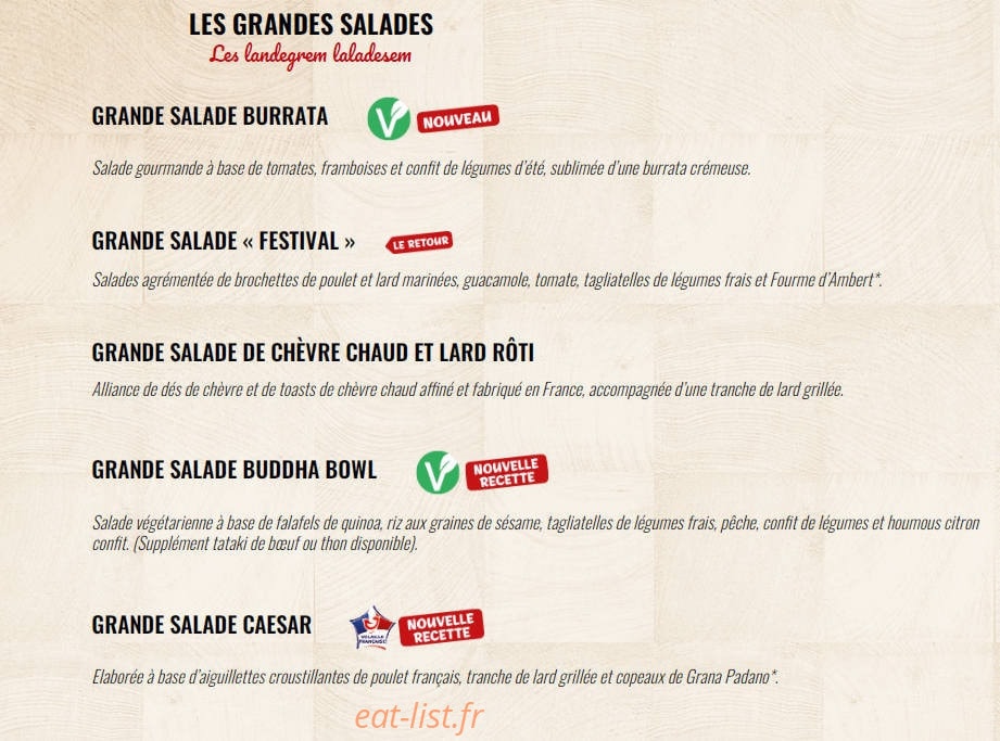 Carte et menu de La Boucherie à Villenave d'Ornon — Les saldes