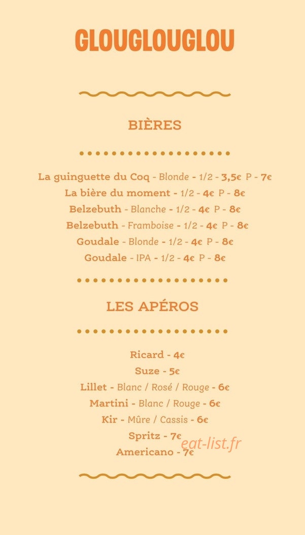 La Guinguette du Coq — carte page 7
