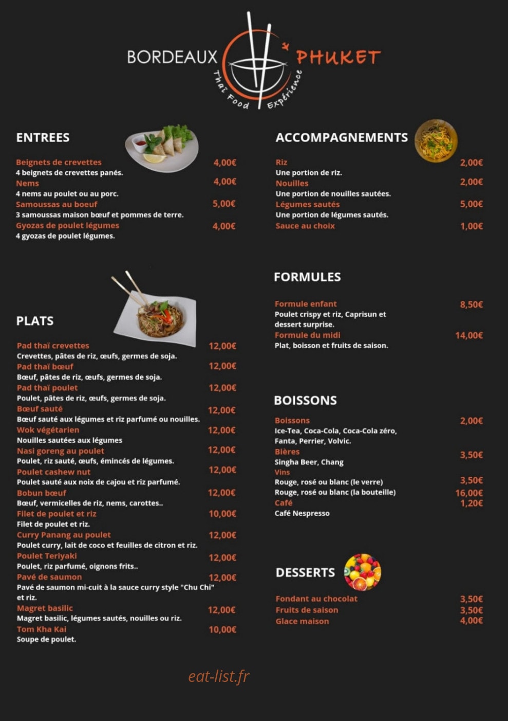 Le Bordeaux Phuket — carte page 1