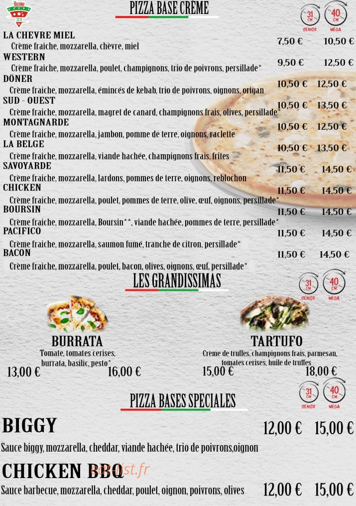 Milano Pizza — carte page 3
