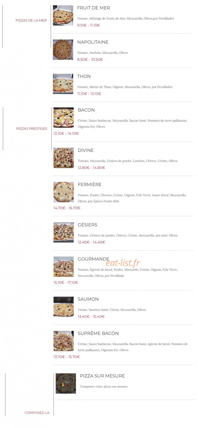 Pizza hot — carte page 3