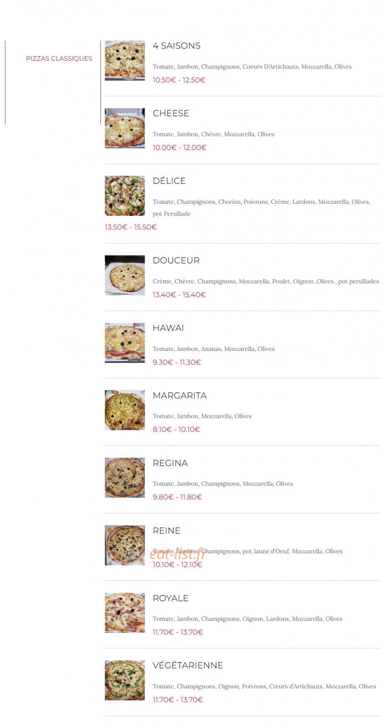 Pizza hot — carte page 2