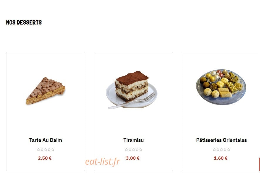 Quick Food — carte page 12