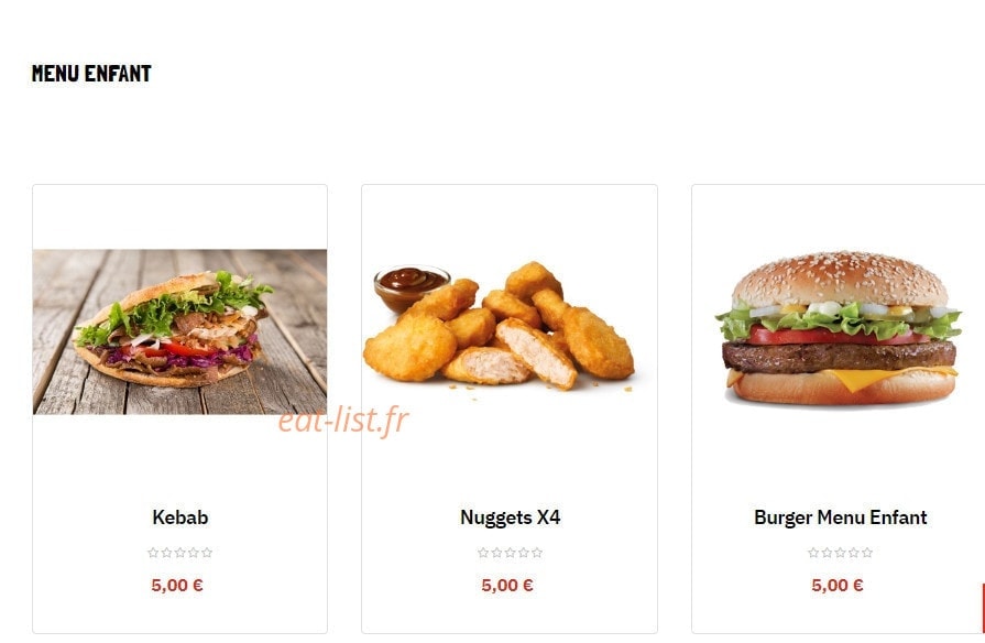 Quick Food — carte page 8