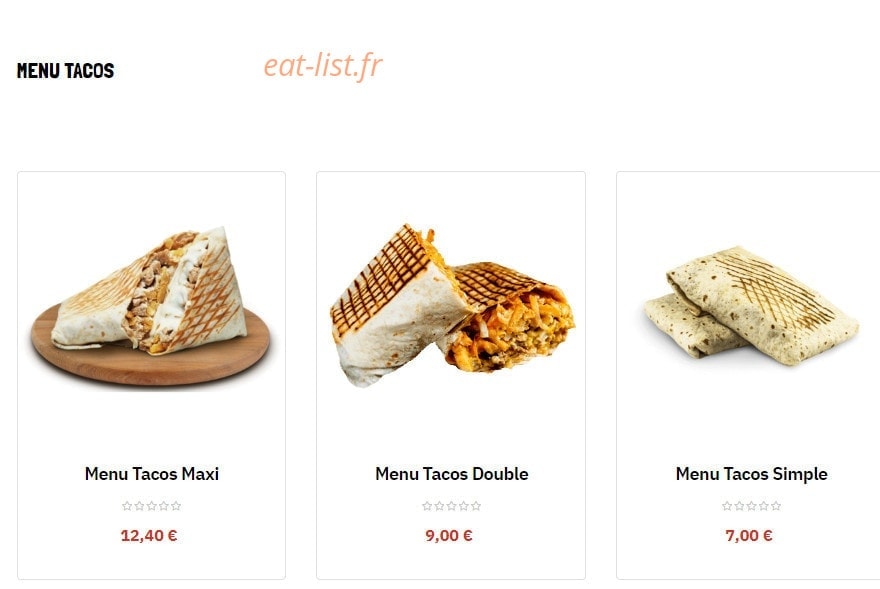 Quick Food — carte page 9