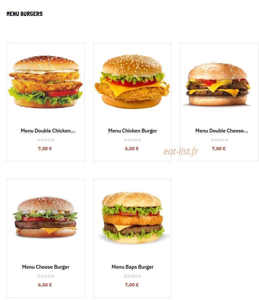Quick Food — carte page 11