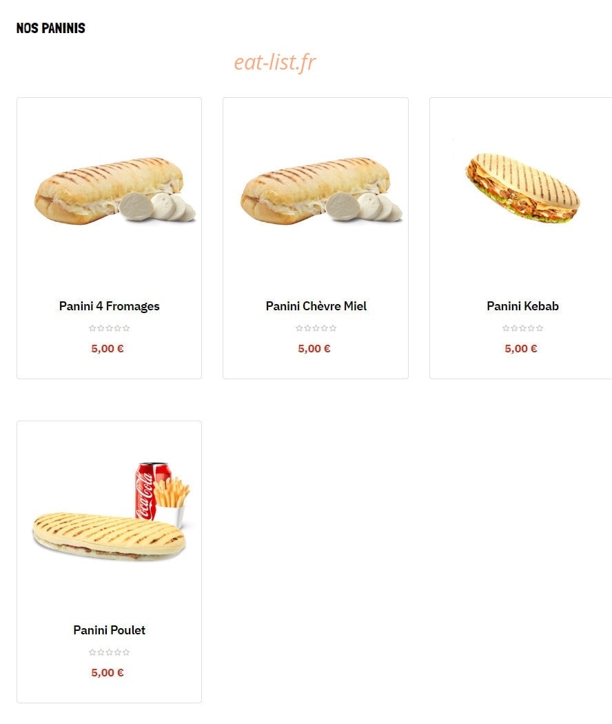 Quick Food — carte page 4
