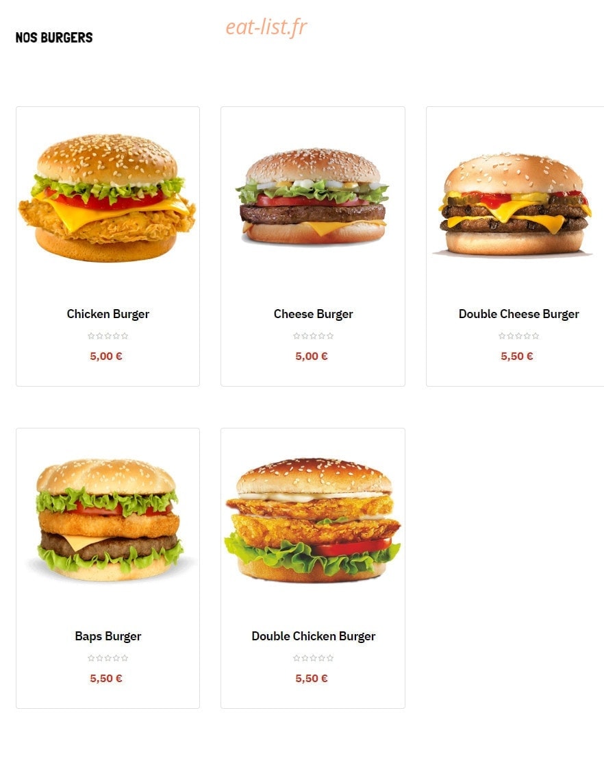 Quick Food — carte page 3