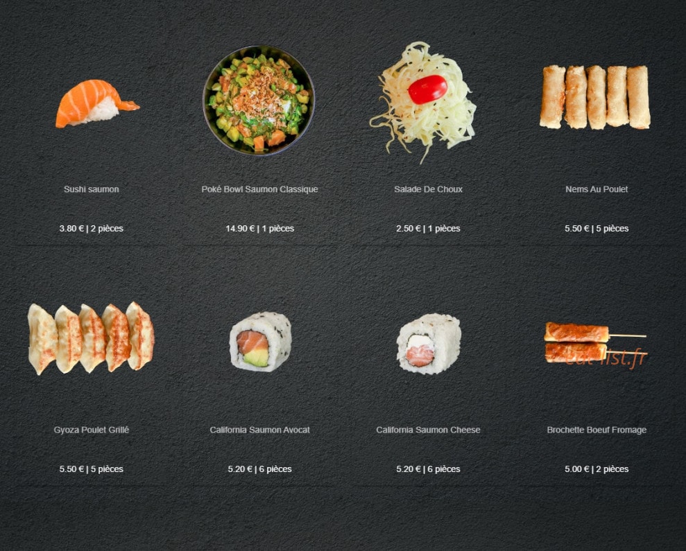 Sushi Forêt — carte page 1