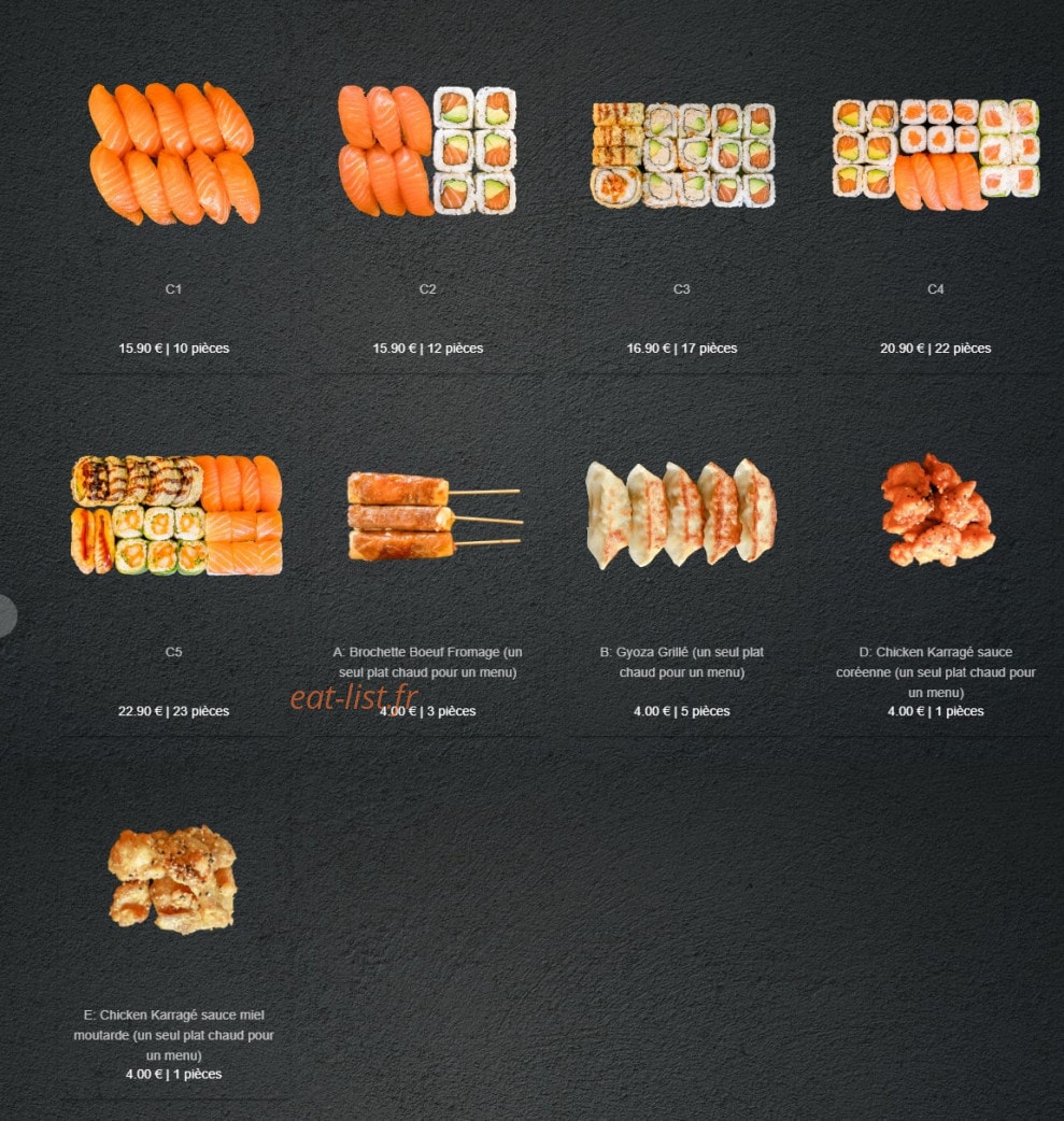 Sushi Forêt — carte page 14
