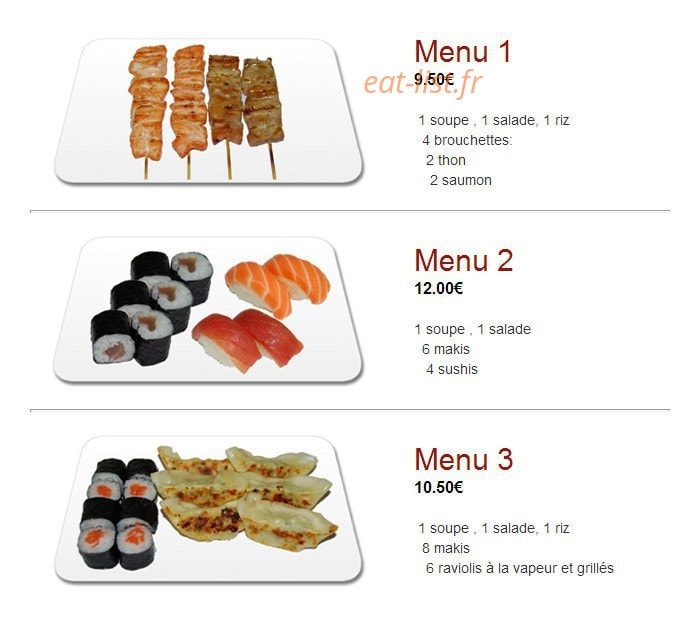 Carte et menu de Yukita à Villenave d'Ornon — Les menus midi