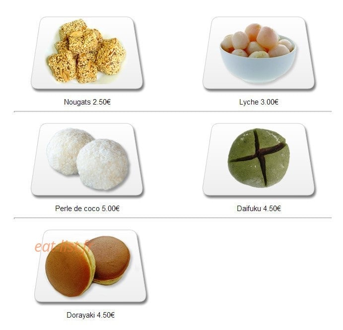 Carte et menu de Yukita à Villenave d'Ornon — Les desserts