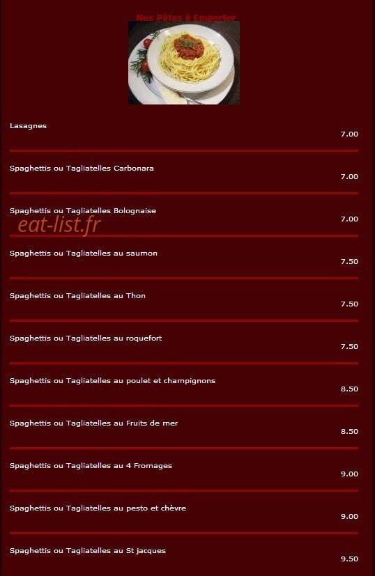 Pizzeria Marco — carte page 3
