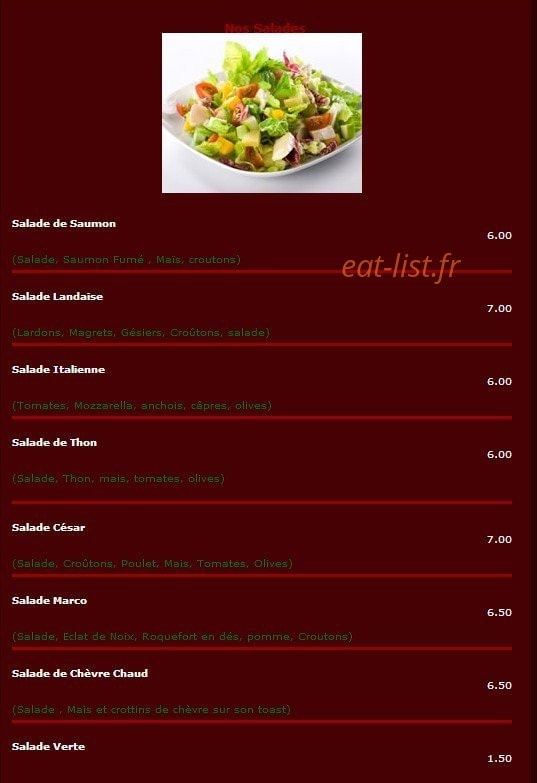 Pizzeria Marco — carte page 2