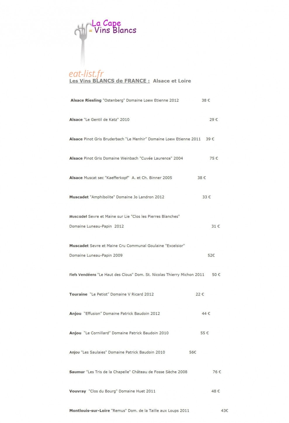 Restaurant La Cape — carte page 7