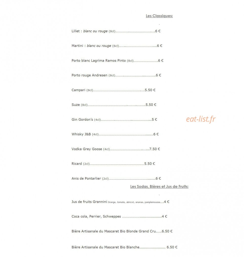 Restaurant La Cape — carte page 2