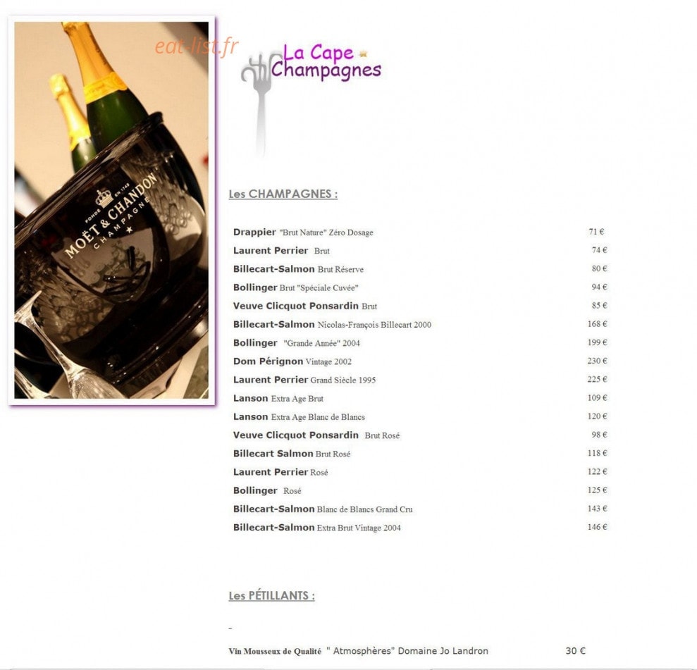 Restaurant La Cape — carte page 6