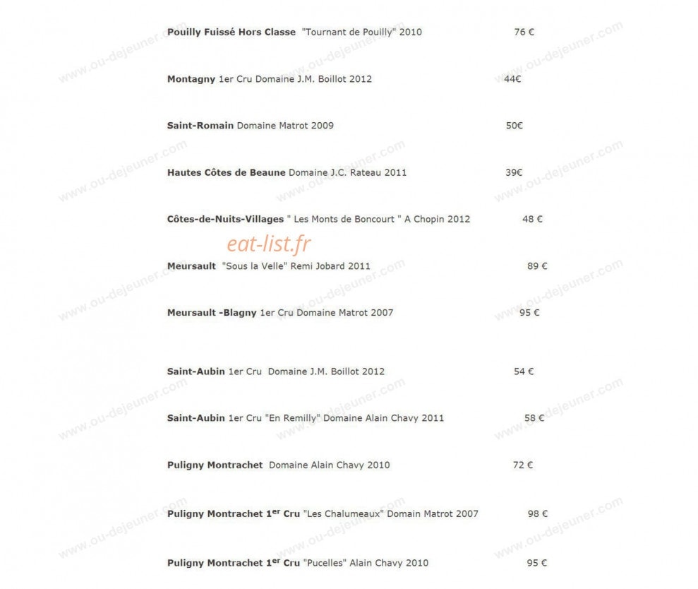 Restaurant La Cape — carte page 9