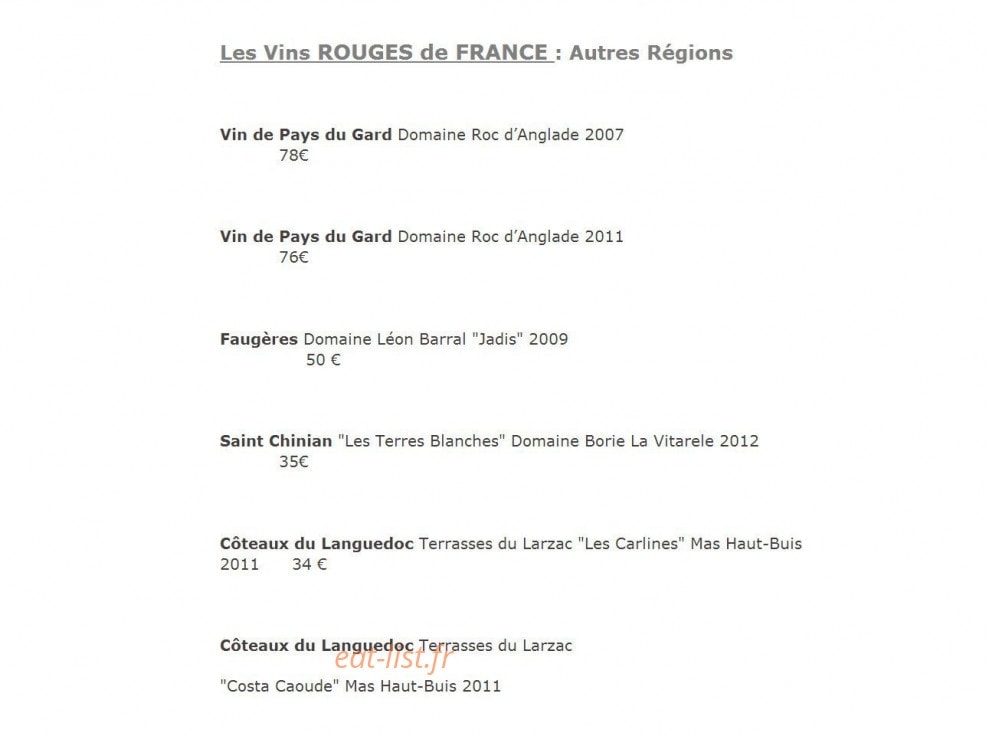 Restaurant La Cape — carte page 20