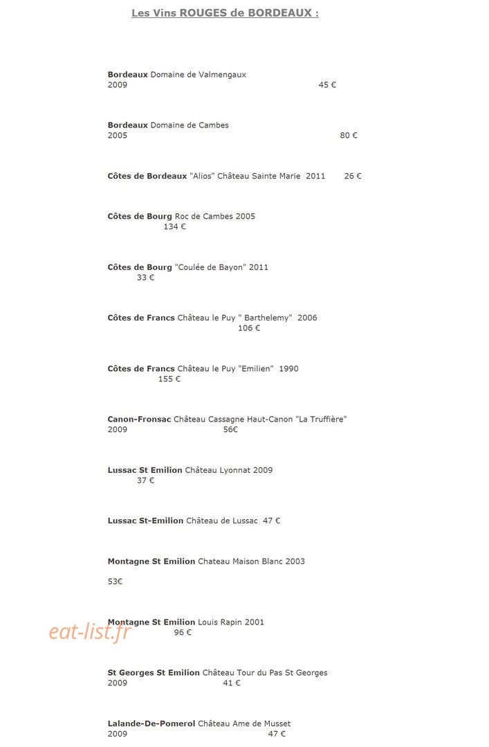 Restaurant La Cape — carte page 22