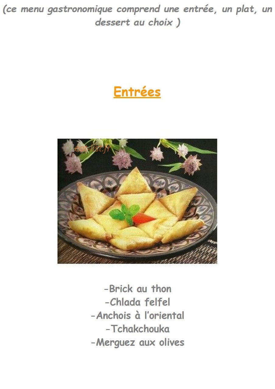Saveurs Du Maghreb — carte page 1