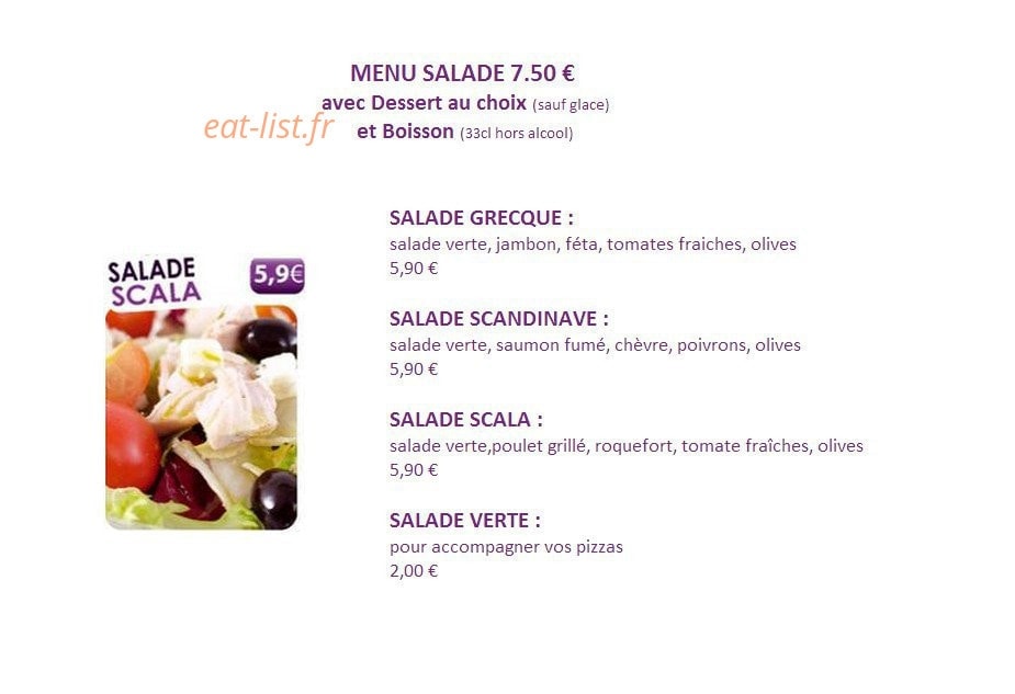 Scala Pizza — carte page 2