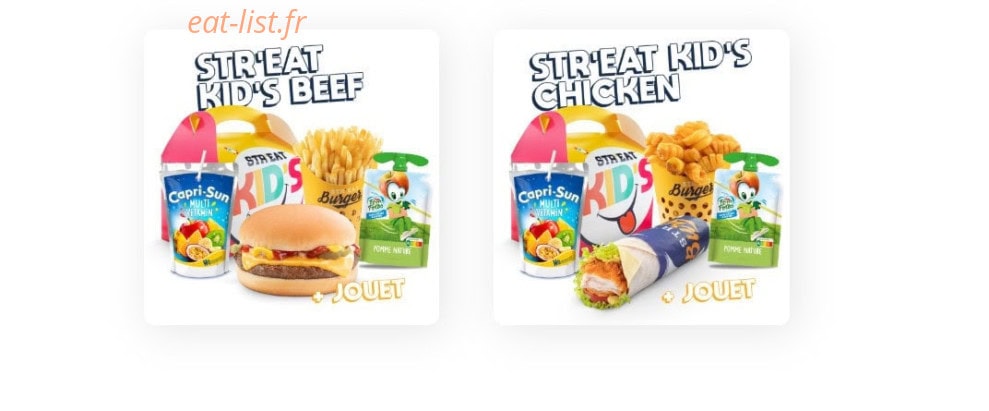 Str'eat Burger — carte page 8