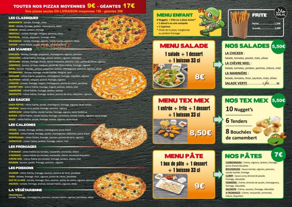 Tortue pizza — carte page 2