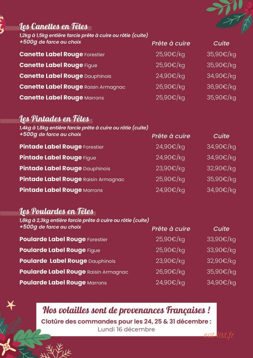 Comptoir des Cocottes — carte page 3