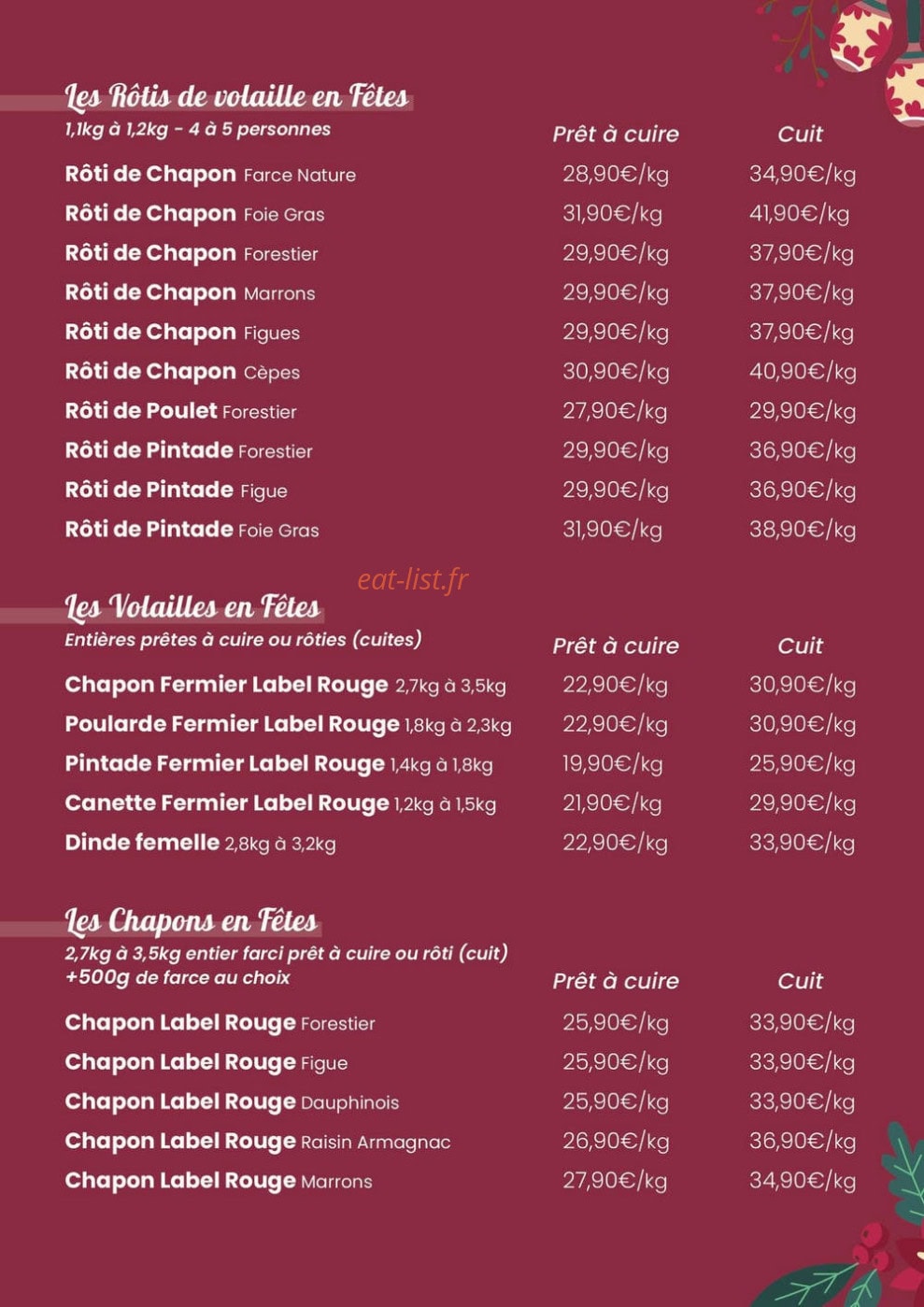 Comptoir des Cocottes — carte page 2