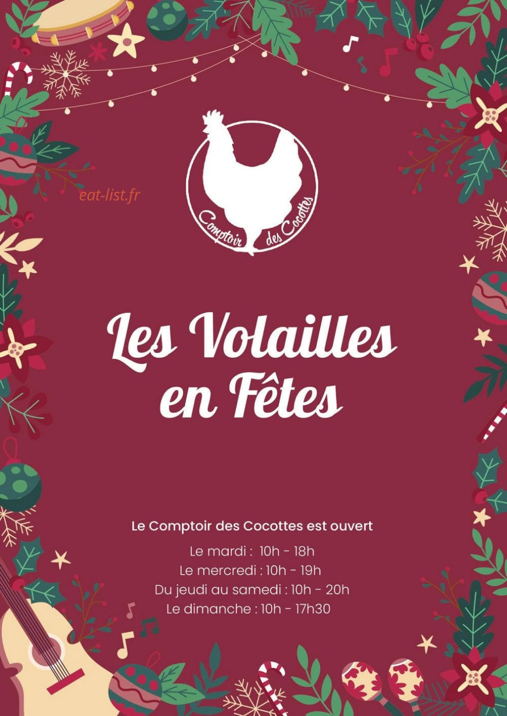 Comptoir des Cocottes — carte page 1