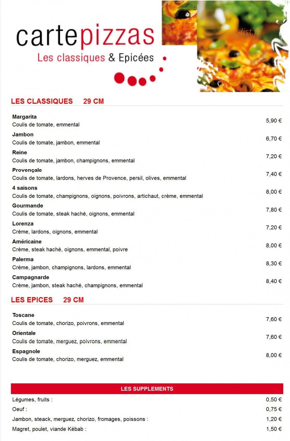 Aloha Pizza — carte page 4
