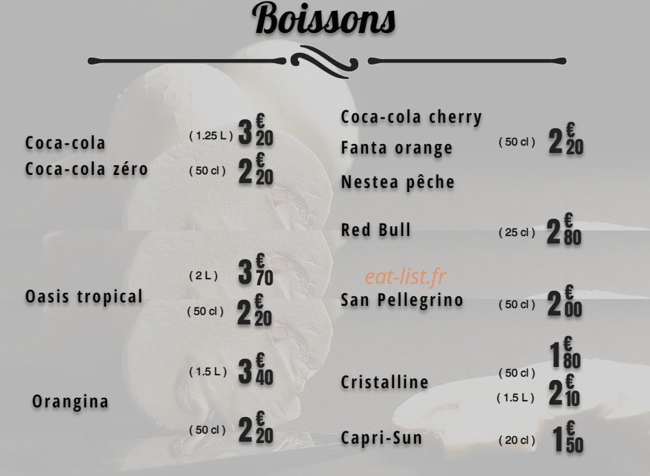 Bella Pizza — carte page 6