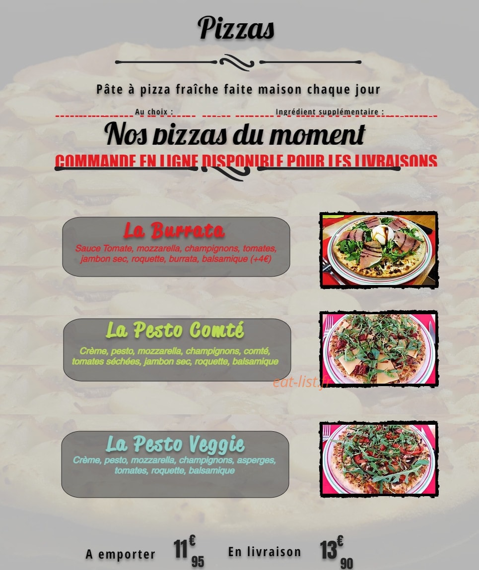 Bella Pizza — carte page 2