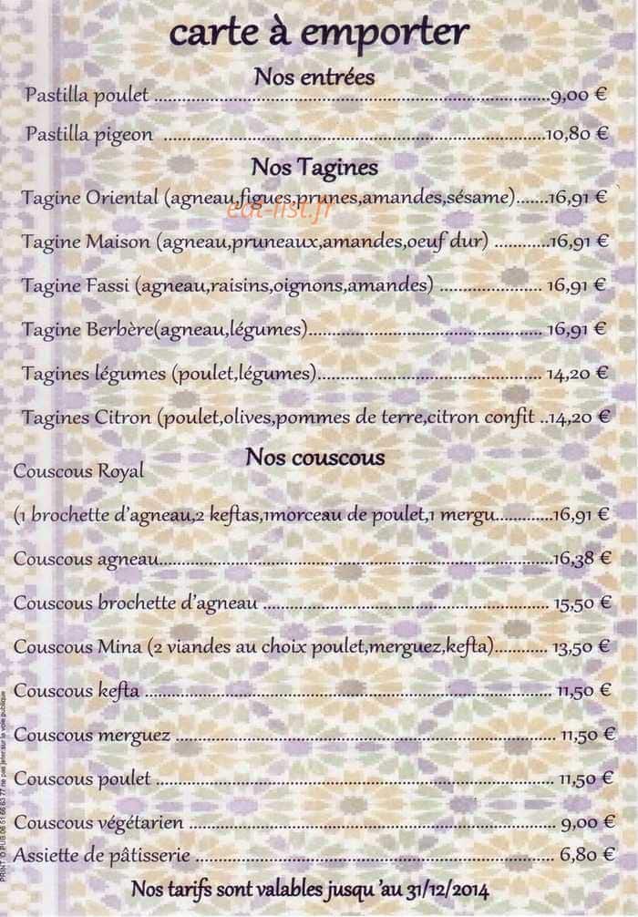 Chez mina — carte page 1