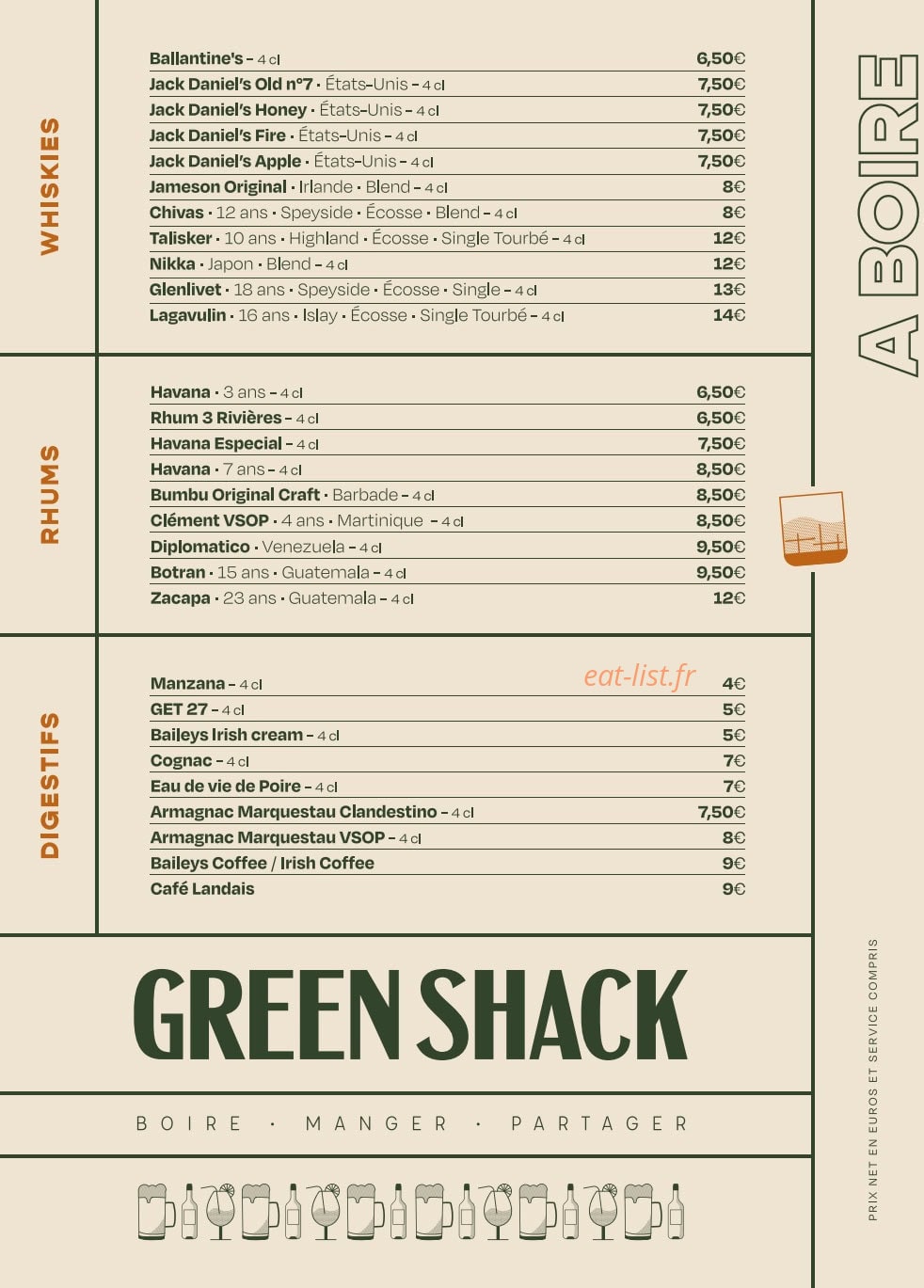 Green Shack — carte page 8