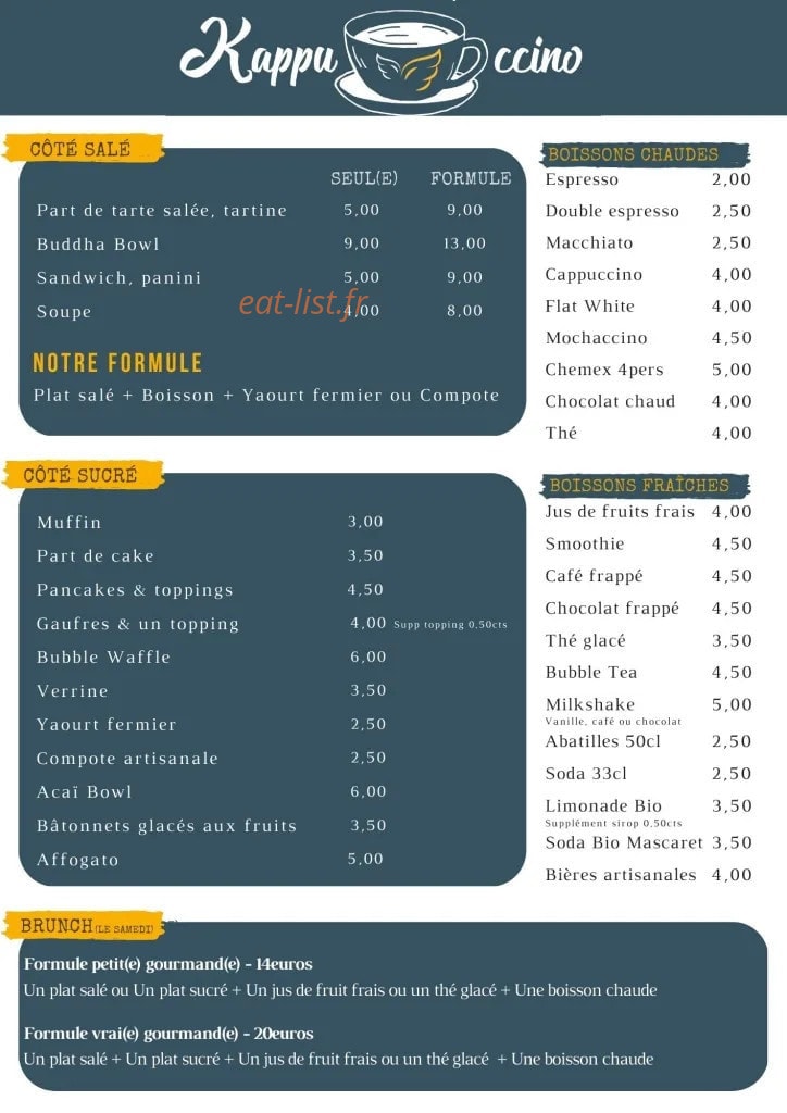 Kappuccino — carte page 1