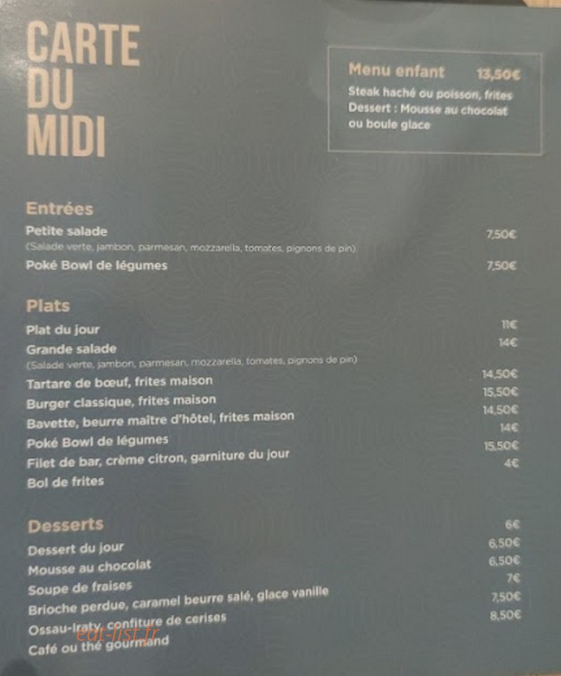 La Vague Gourmande — carte page 1