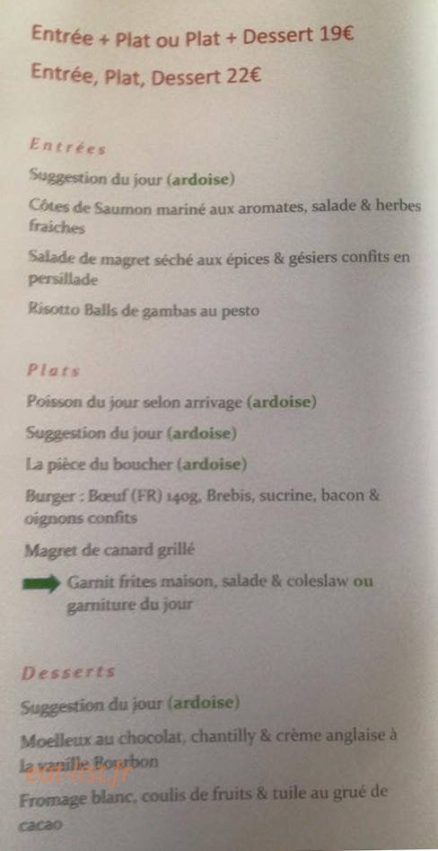 Le Bistrot Gare — carte page 1