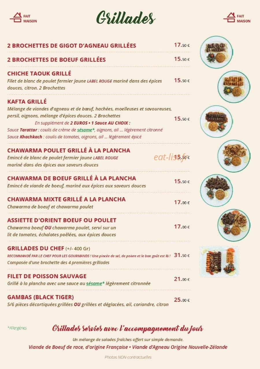 Le Bon Libanais 33 — carte page 1