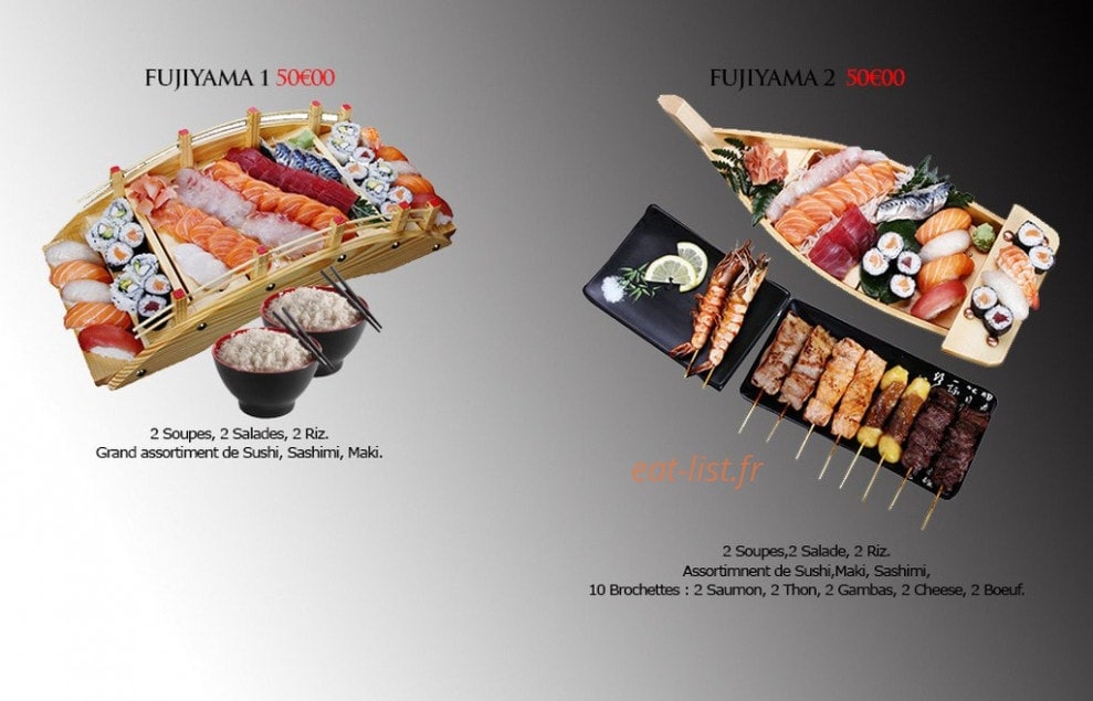 Carte et menu de Le Fujiyama à Saint Medard en Jalles — Les menus bateaux