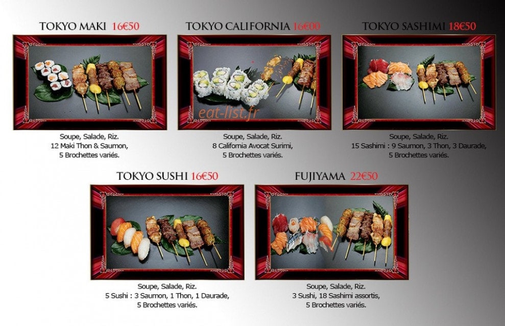 Carte et menu de Le Fujiyama à Saint Medard en Jalles — Les menus mixtes