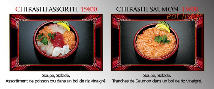 Carte et menu de Le Fujiyama à Saint Medard en Jalles — Les menus chirashis