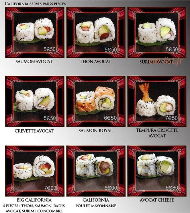 Carte et menu de Le Fujiyama à Saint Medard en Jalles — Les californias