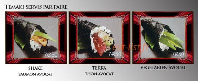 Carte et menu de Le Fujiyama à Saint Medard en Jalles — Les temakis